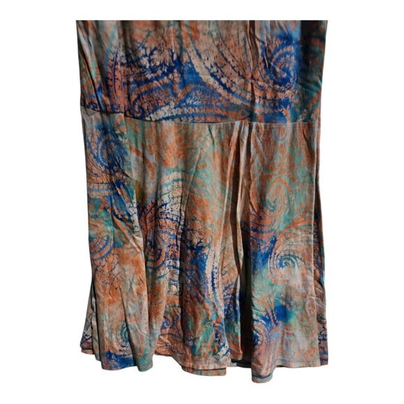 LRL RALPH LAUREN JEANS‎ CO Paisley Sleeveless Ruffle Dress - Size Large - Picture 4 of 7